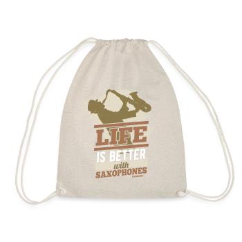 Life Is Better With Saxophones - Turnbeutel - Natur - Vorne