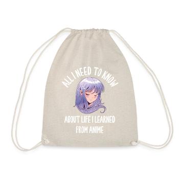 All I Need To Know About Life Anime - Drawstring Bag - nature - Front
