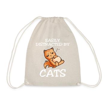 Easily Distracted By Cats - Drawstring Bag - nature - Front