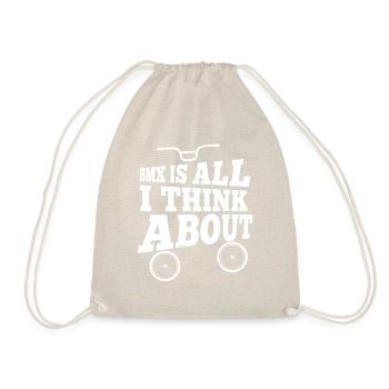 I'm just thinking of BMX - Drawstring Bag - nature - Front
