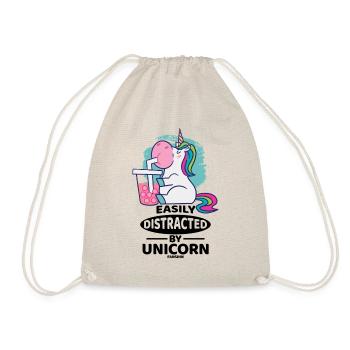 Easily Distracted By Unicorn - Drawstring Bag - nature - Front