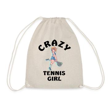 Crazy Tennis Girl - Drawstring Bag - nature - Front