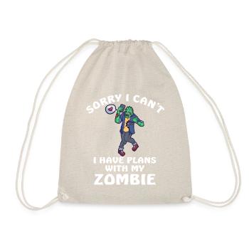 Sorry I Cant I Have Plans With My Zombie - Drawstring Bag - nature - Front