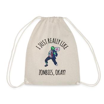 I Just Really Like Zombies ok? - Drawstring Bag - nature - Front