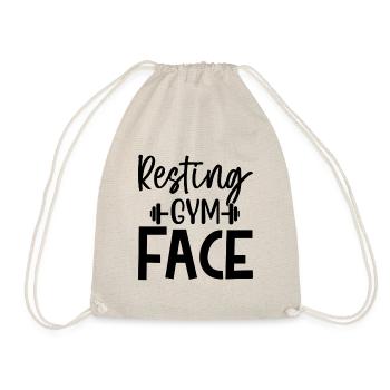 Resting Gym Face - Fitness Spruch - Turnbeutel - Natur - Vorne