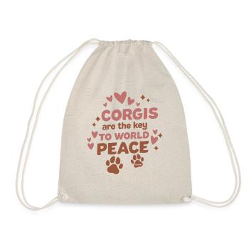 Corgi Key to World Freedom - Drawstring Bag - nature - Front