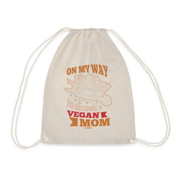 On my way to becoming a vegan mom - Drawstring Bag - nature - Front