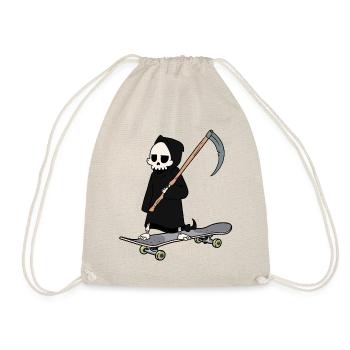 Skateboard Sporty Grim Reaper Death Sense Horror - Drawstring Bag - nature - Front