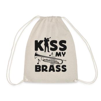 Trumpet Player Pun Kiss My Brass - Turnbeutel - Natur - Vorne