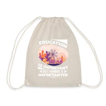 Education Is Important But Farming Is Importanter - Turnbeutel - Natur - Vorne