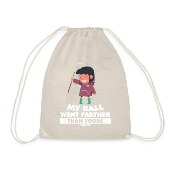 Girl Playing Golf Golfer Golf Ball Saying - Drawstring Bag - nature - Front