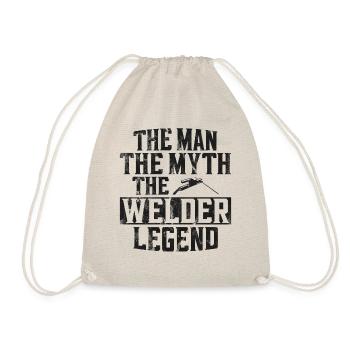 Welder Welding Dad Father Vintage - Drawstring Bag - nature - Front