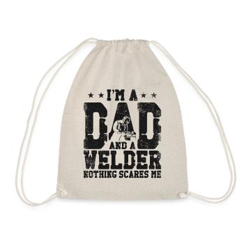 Welder Welding Dad Father Vintage - Drawstring Bag - nature - Front
