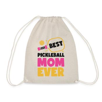Pickleball Mom Mother Best - Drawstring Bag - nature - Front