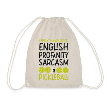 Pickleball I Speak 4 Languages - Drawstring Bag - nature - Front