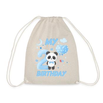 Deuxième anniversaire des enfants Garçons Panda Cadeau - Sac de sport léger - nature - Devant