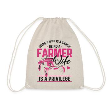 Farming Farmer Wife Tractor Being - Drawstring Bag - nature - Front