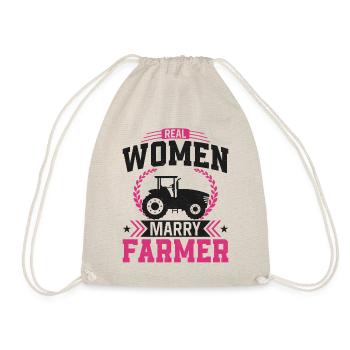 Farming Farmer Husband Wife - Drawstring Bag - nature - Front