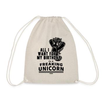 Licorne folle pour l’anniversaire - Sac de sport léger - nature - Devant