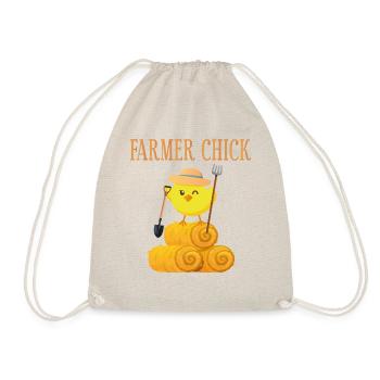 Farming Farmer Girl Chicken Farmer - Turnbeutel - Natur - Vorne