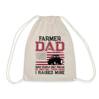 Farming Farmer Dad Father Tractor - Drawstring Bag - nature - Front