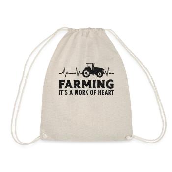 Farming Farmer Girl Heartbeat - Turnbeutel - Natur - Vorne