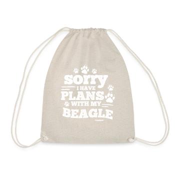 I have plans with my Beagle dog - Drawstring Bag - nature - Front