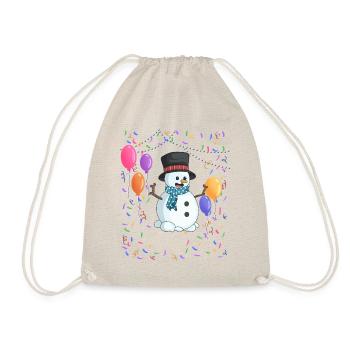 Snowman Winter Ice Party - Drawstring Bag - nature - Front