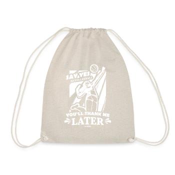 Volleyball Beachvolleyball Geschenk Strand - Turnbeutel - Natur - Vorne