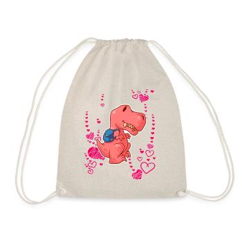 T-Rex Love Hearts Schoolchild - Sac de sport léger - nature - Devant