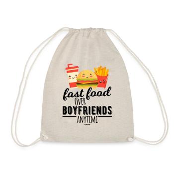Fast Food Over Boyfriends Anytime - Turnbeutel - Natur - Vorne