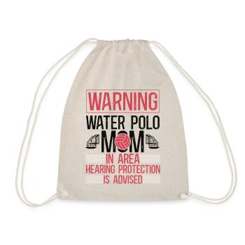 Water Polo Mom Vintage Warning - Drawstring Bag - nature - Front