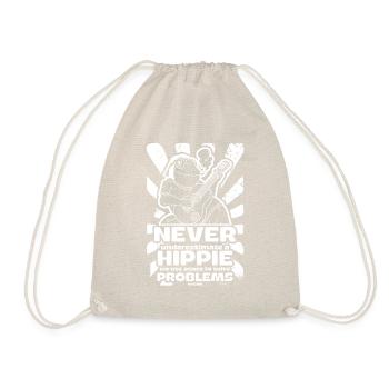 Hippie with a guitar - Drawstring Bag - nature - Front