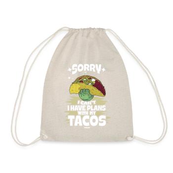 Sorry I Can't I Have Plans With My Tacos - Drawstring Bag - nature - Front