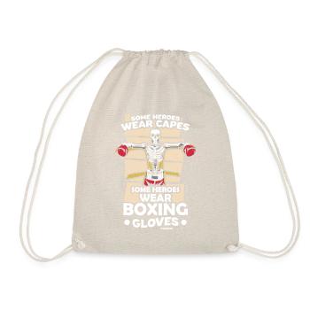 Some Heroes Wear Capes Some Heroes Wear Boxing Glo - Drawstring Bag - nature - Front