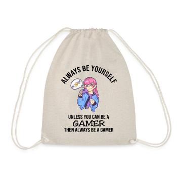 Always Be Yourself Gamer - Drawstring Bag - nature - Front