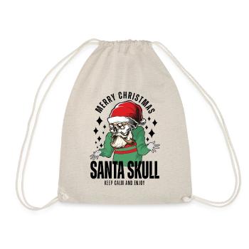 Nikolaus Totenkopf Weihnachts Design - Turnbeutel - Natur - Vorne