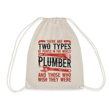 Plumbing Plumber Vintage There Are - Drawstring Bag - nature - Front