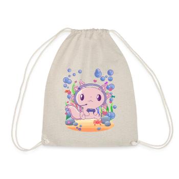Axolotl zockt unter Wasser - Turnbeutel - Natur - Vorne