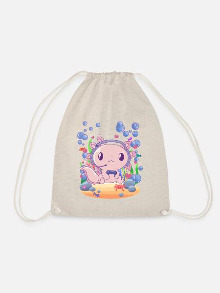 Axolotl zockt unter Wasser - Turnbeutel - Natur