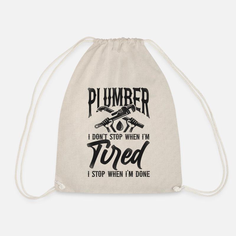 Plumbing Plumber Vintage Plumber I - Drawstring Bag - nature