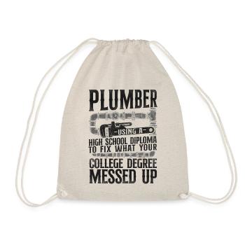 Plumbing Plumber Vintage Plumber - Turnbeutel - Natur - Vorne