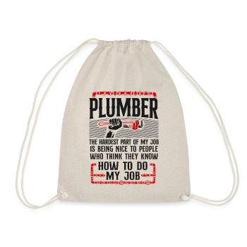 Plumbing Plumber Vintage Plumber - Turnbeutel - Natur - Vorne