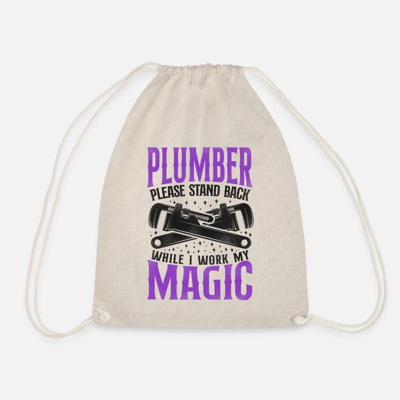 Plumbing Plumber Vintage Plumber - Drawstring Bag - nature
