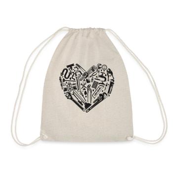 Plumbing Plumber Heart Tools - Drawstring Bag - nature - Front