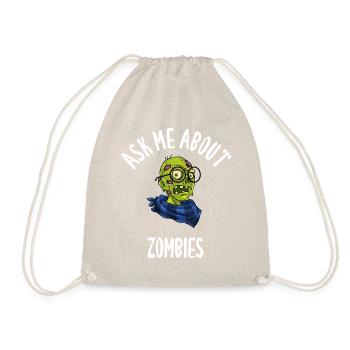 Ask Me About Zombies - Drawstring Bag - nature - Front