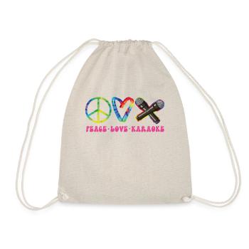 Karaoke Singer Retro Tie Dye Peace - Drawstring Bag - nature - Front