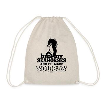 Seahorse marine life cute ocean - Drawstring Bag - nature - Front