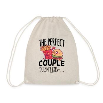 perfect team fast food fries burger - Drawstring Bag - nature - Front