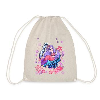 beautiful mermaid day girl - Drawstring Bag - nature - Front
